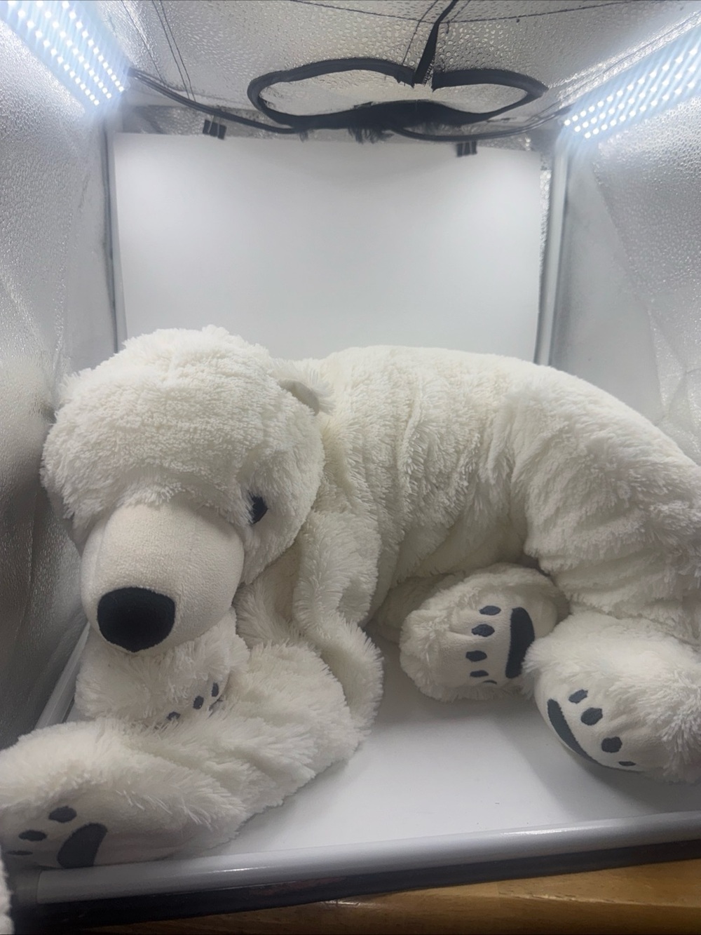 Ikea Snuttig Polar Bear Plush 30" Jumbo Stuffed Animal Floppy Soft Arctic Snow